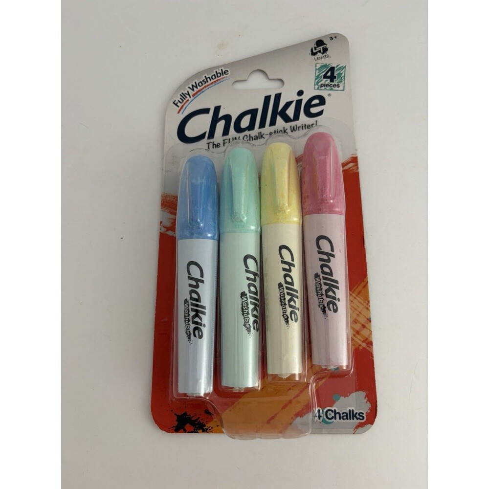 Lanard Chalkie Fully Washable FUN Chalk-Stick Writer 4 Pack